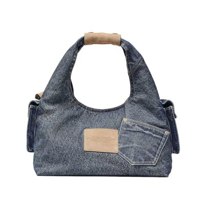 THE DENIM SUEDE CARGO SACK BAG